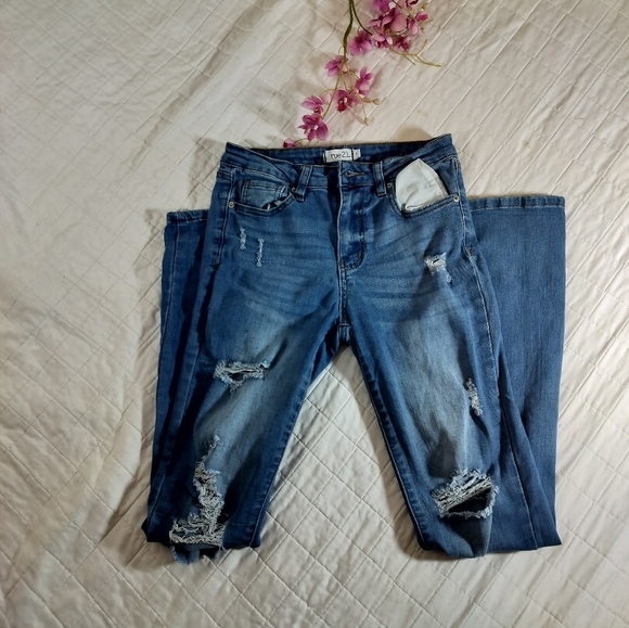 Rue21 Denim - Rue21 Distressed Blue Boyfriend Jeans